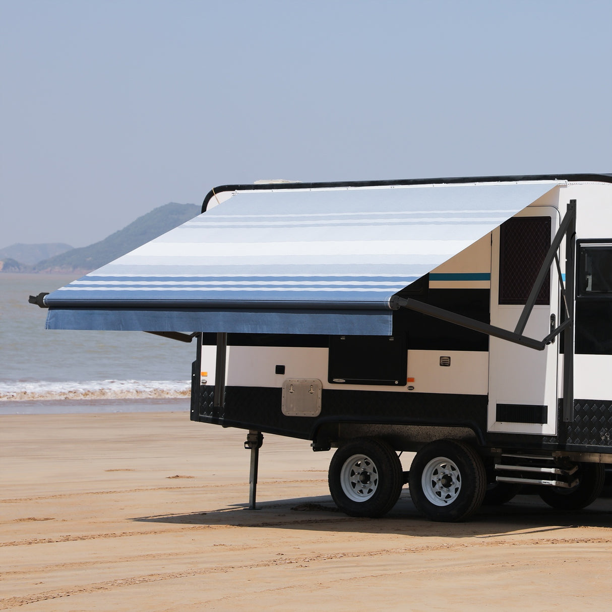 6 Colors and 14 size options. Fitting RV ranging from 8' to 21' and available in 6 color fabrics. Motorized Modular Retractable RV Awnings are designed to help meet the needs of your RV’s size and your personal style preferences. Our power RV awning are able to be suitable and applied with other major awning brands, it's compatible with Solera, Dometic and Carefree awnings.