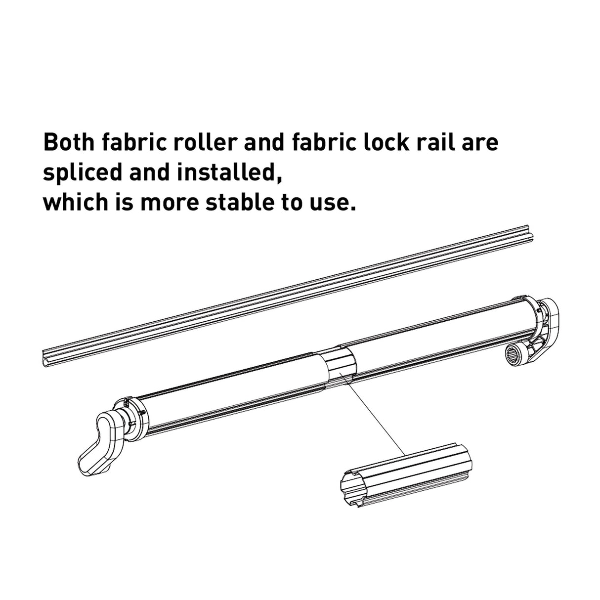 Illustrated outline of Awnlux reinforced RV slide topper awning parts
