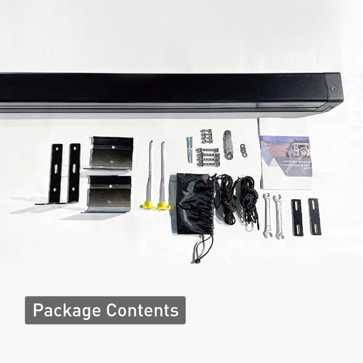 Awnlux SUV Awning Package Contents - Main Awning Box, Brackets, Installation Manual (All Standard Parts for Awning Setup)