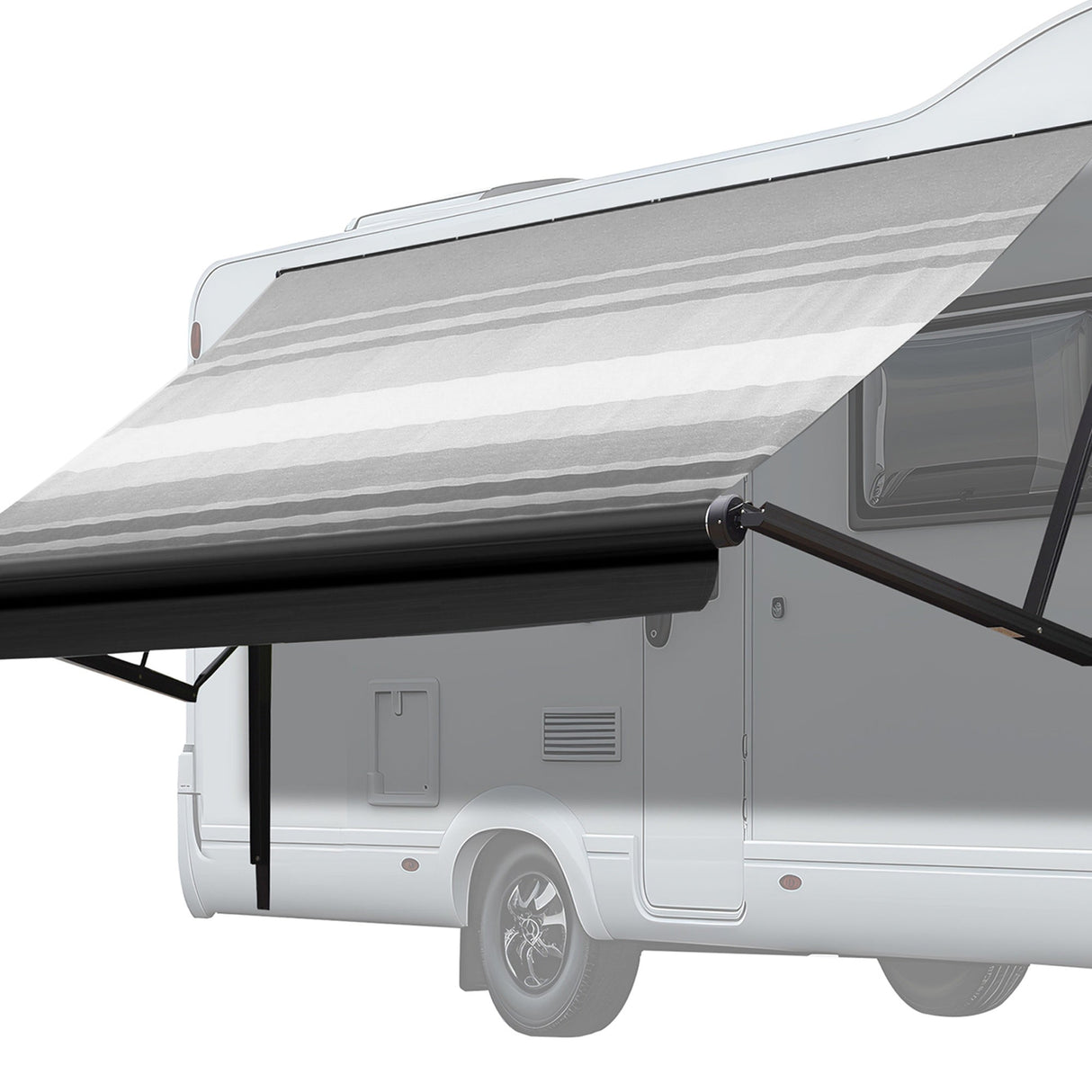 AWNLUX RV Awning Fabric - Black Strip - AWNLUX Our RV awning replacement fabric is made from an 16 oz. military-grade coated vinyl, is UV/mildew resistant as well as anti-microbial.