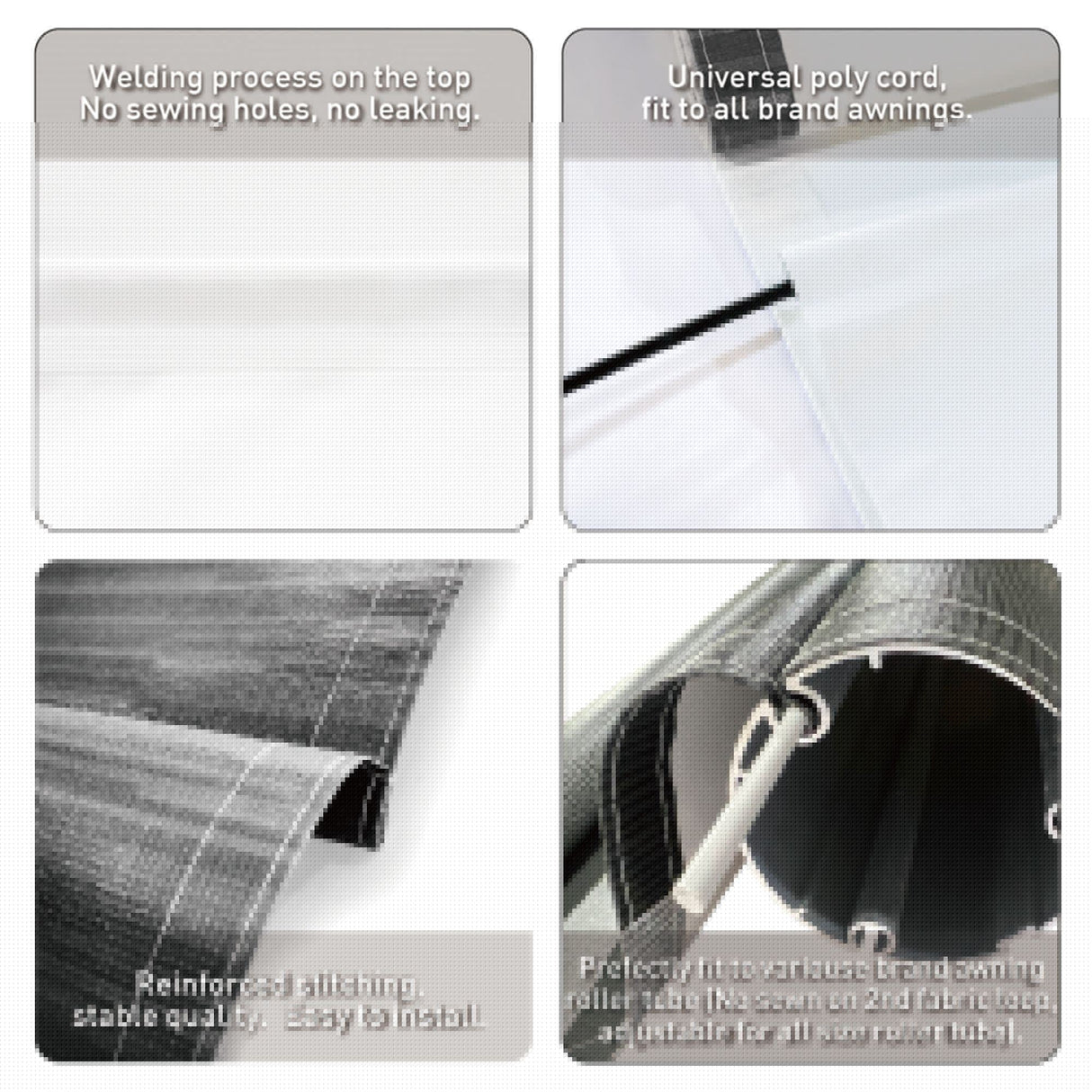 AWNLUX RV Awning Fabric - Gray Fade - AWNLUX Awnlux RV awning fabric replacement is the heaviest-duty RV awning fabric in RV awning market. The top fabric uses an ultrasonic welding process to make the awning fabric completely fused and more stable.