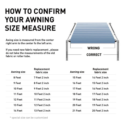 AWNLUX RV Awning Fabric - Ocean Blue - AWNLUX how to measure your awning size