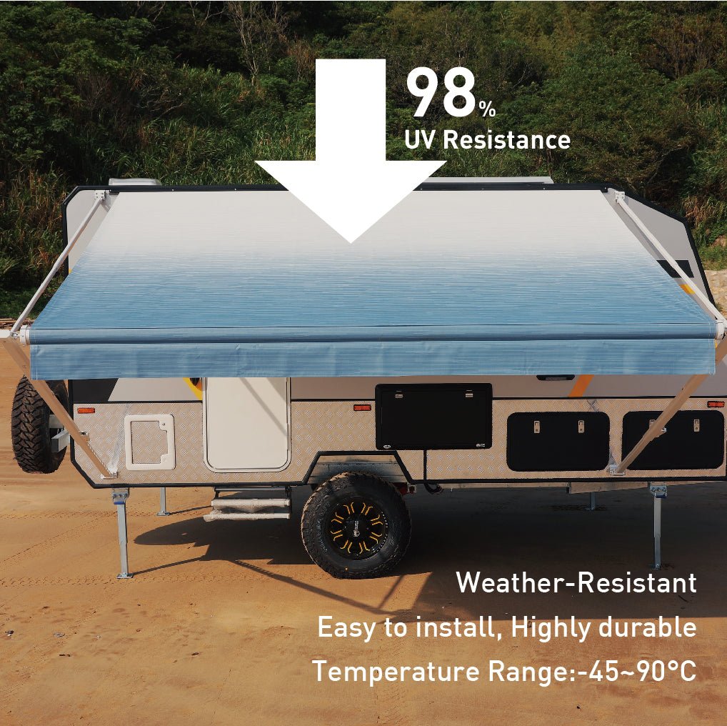 AWNLUX RV Awning Fabric in Blue-rv fabric can replace Solera, Dometic, Lippert, Camping world brands rv awning fabric.