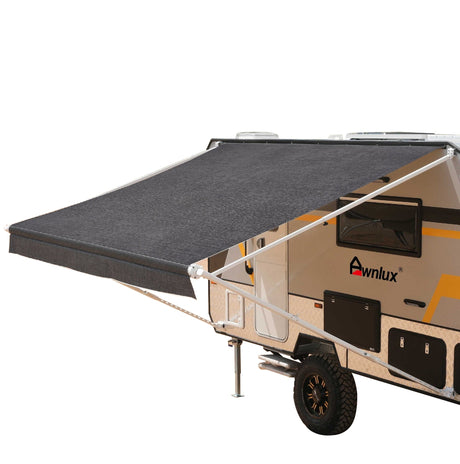 AWNLUX RV Patio Manual Awning - White Frame & Black Frame - Solid White & Solid Black - AWNLUX