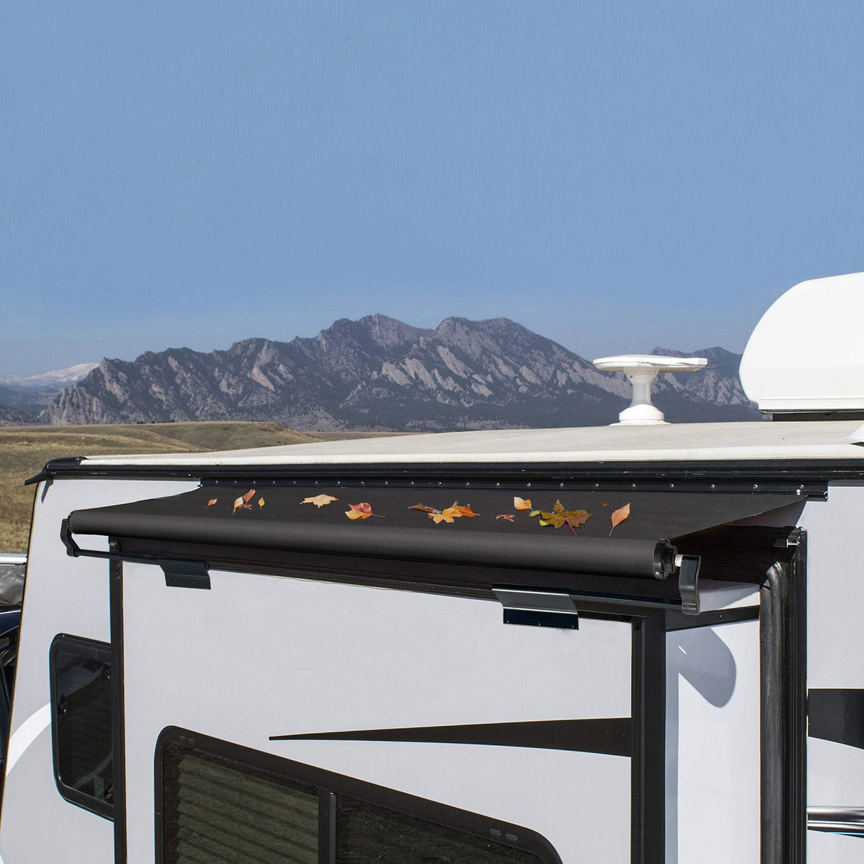AWNLUX RV Slide Topper Cover Assembly Slideout Awning Black AWNLUX RV slide-out topper awnings protect your slide-out box from mildew and rain and are easy to install yourself. The AWNLUX RV Slide Topper Kit can replace Solera, Dometic, Lippert, and Camping World slide-out awnings. Designed to fit most campers, trailers, motorhomes, and 5th wheel trailers, this kit includes RV brackets, a roller tube, awning fabric, hardware, screws, and more.