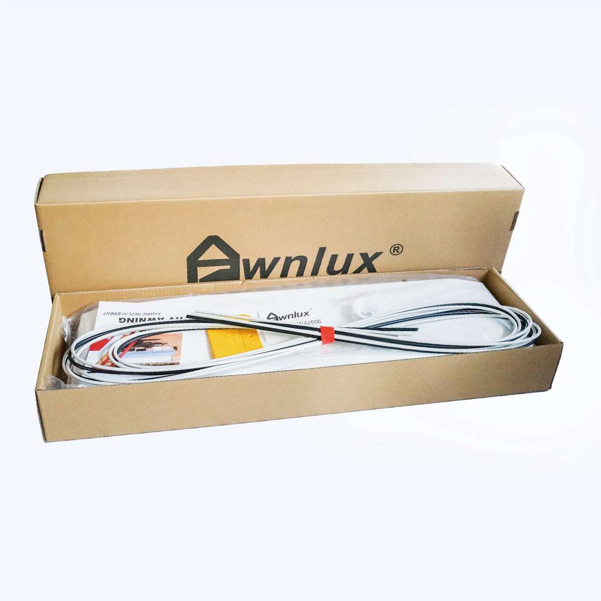 AWNLUX RV Awning Fabric - Burgundy Fade - AWNLUX Our RV awning replacement fabric is made from an 16 oz. military-grade coated vinyl, is UV/mildew resistant as well as anti-microbial.