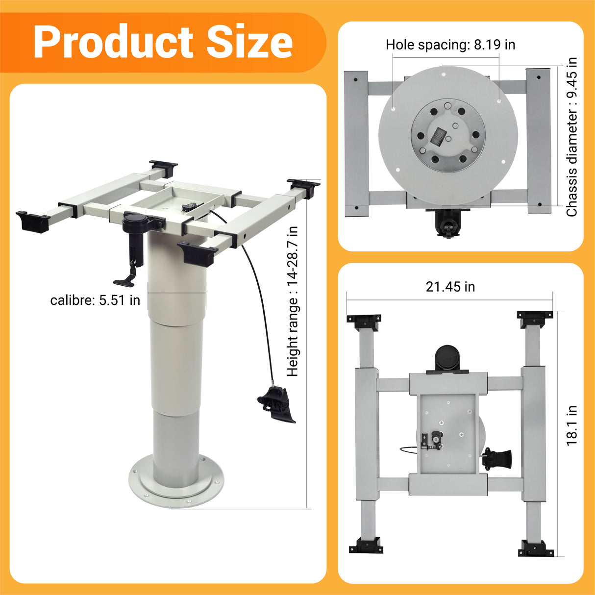 AWNLUX RV Lift Table Pedestal
