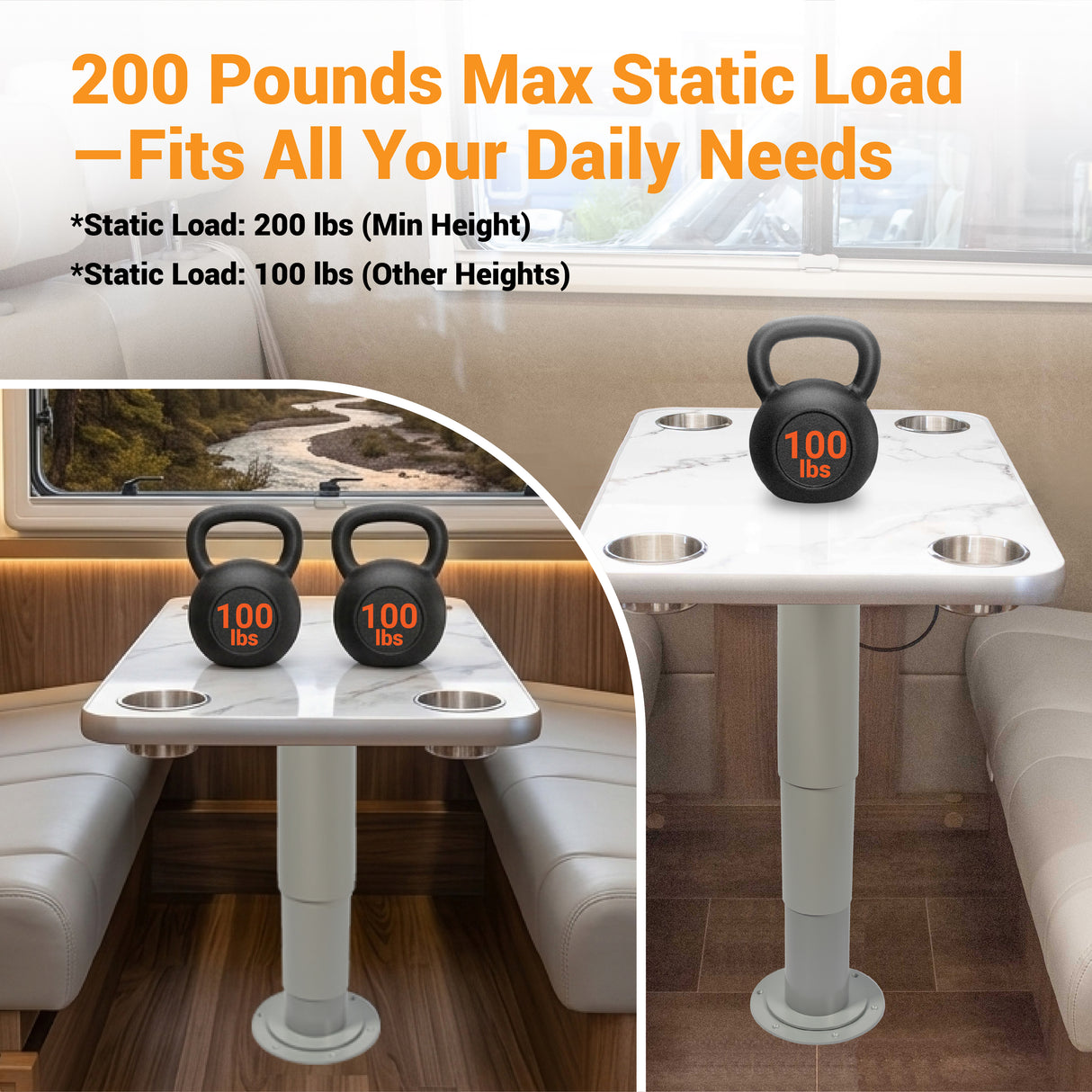 AWNLUX RV Lift Table Pedestal
