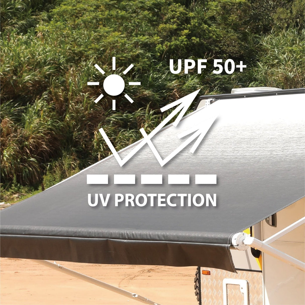 Used AWNLUX Electric RV Patio Awning - Black Frame - AWNLUX The RV awning complete kit includes everything you'll need for proper installation.