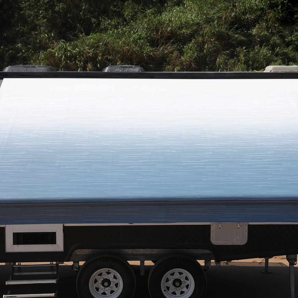 AWNLUX Electric RV Patio Awning - Black Frame - AWNLUX 6 Colors and 14 size options. Fitting RV ranging from 8' to 21' and available in 6 color fabrics. Motorized Modular Retractable RV Awnings are designed to help meet the needs of your RV’s size and your personal style preferences. Our power RV awning are able to be suitable and applied with other major awning brands, it's compatible with Solera, Dometic and Carefree awnings.