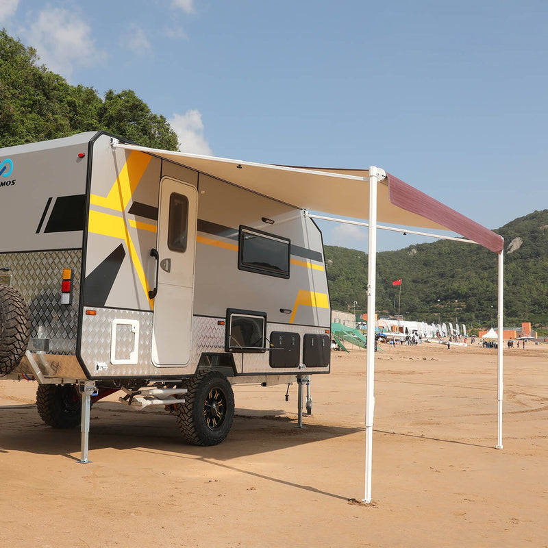Manual Modular Retractable RV Awnings are engineered to fit RVs ranging from 10' to 20', and are available in 8 different colors and fabrics, providing a perfect match for your RV's specific size and your personal style preferences. AWNLUX RV Patio Manual Awning - White Frame - AWNLUX