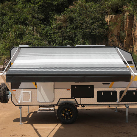 AWNLUX RV Patio Manual Awning - White Frame - AWNLUX manual RV anwing is the best RV awning on the market