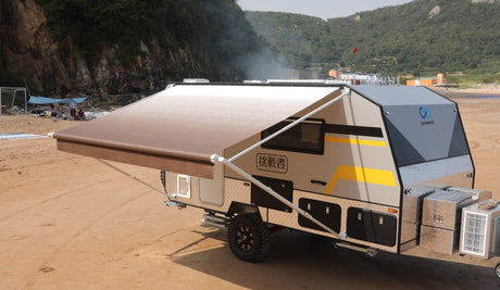 AWNLUX RV Patio Manual Awning - Black Frame