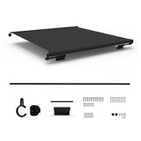 AWNLUX Awnlux Slide Topper Awning PRO MAX with Anti - Billowing Device - Black & White - AWNLUX