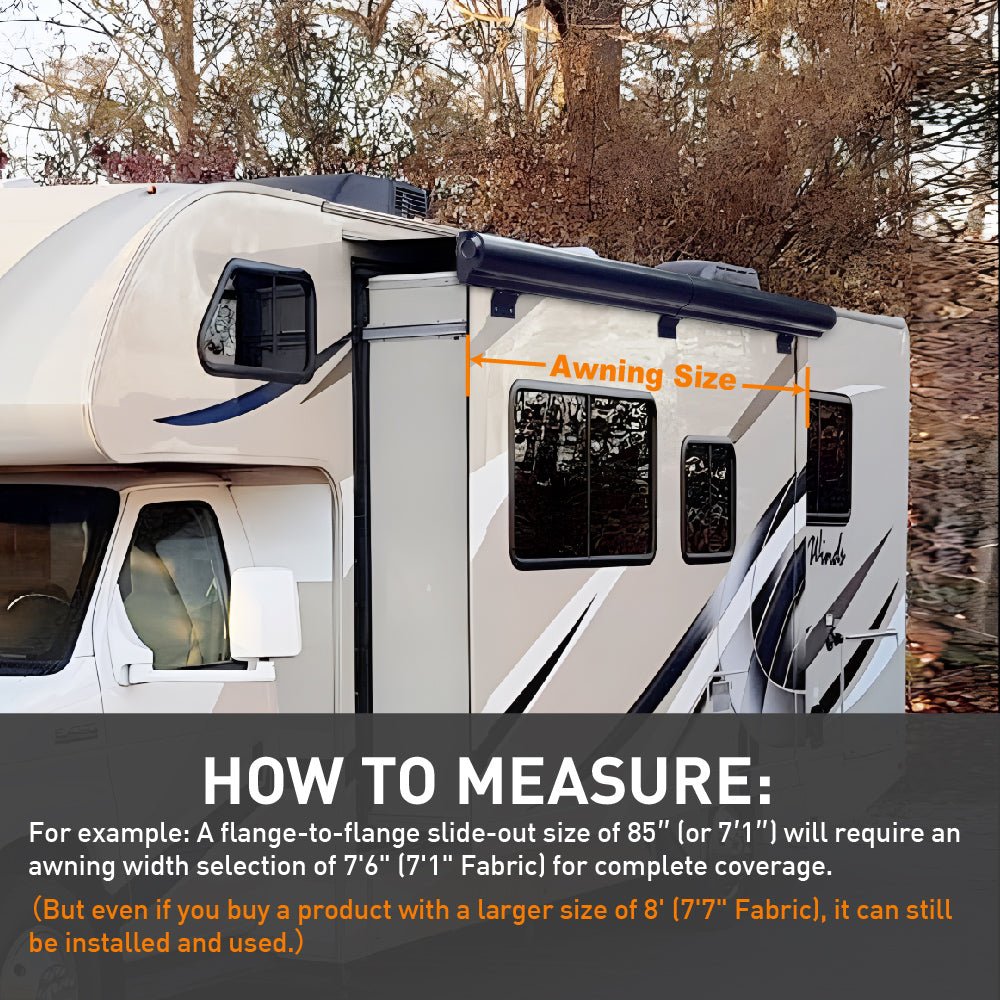 AWNLUX Metal RV Slide Topper Awning - 100% Full Cover RV