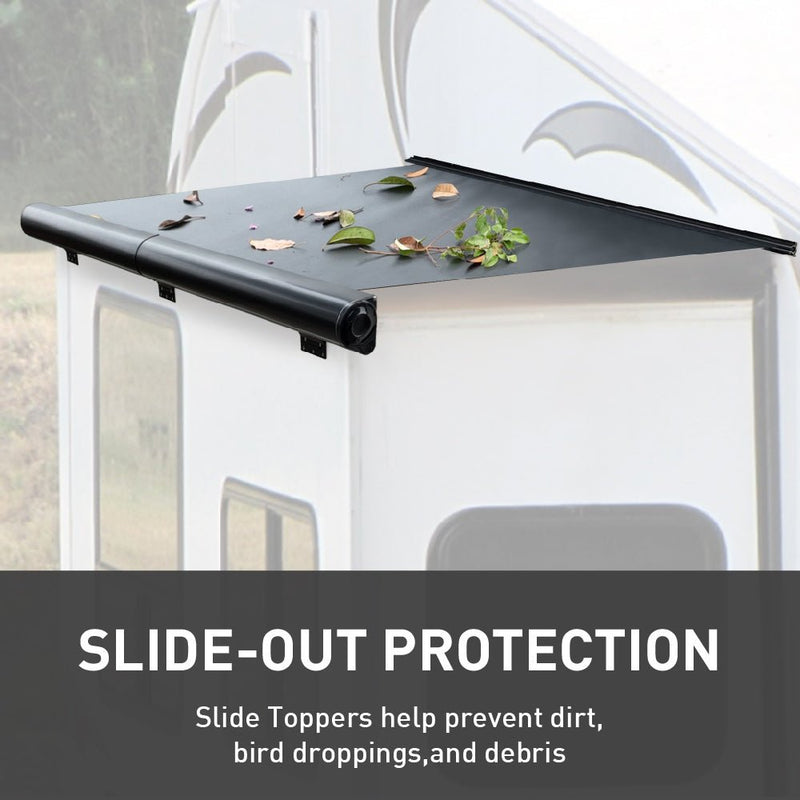 AWNLUX Metal RV Slide Topper Awning - 100% Full Cover RV Slide Topper ...