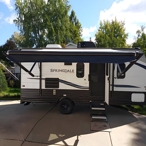 AWNLUX Electric RV Patio Awning - Black Frame