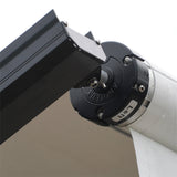 When your RV is out of power,a hand crank can also be used to open / close awning. AWNLUX Electric RV Patio Awning - Black Frame - AWNLUX 