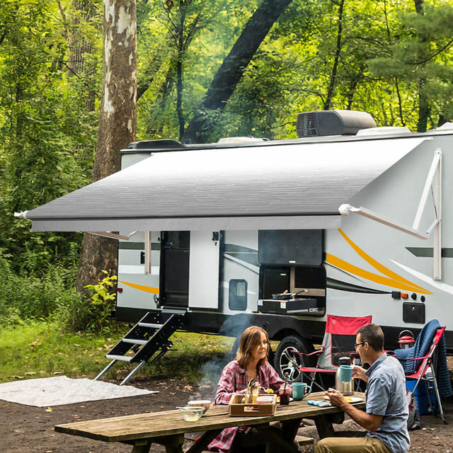 AWNLUX electric rv awning complete kit can replace Shadepro, Recpro,Solera, Dometic, Lippert, Camping world brands rv awning kits. AWNLUX Electric RV Patio Awning - White Frame - AWNLUX