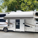 AWNLUX Electric RV Patio Awning - White Frame - AWNLUX