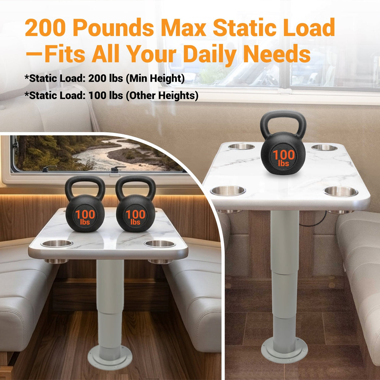 AWNLUX RV Lift Table Pedestal - AWNLUX