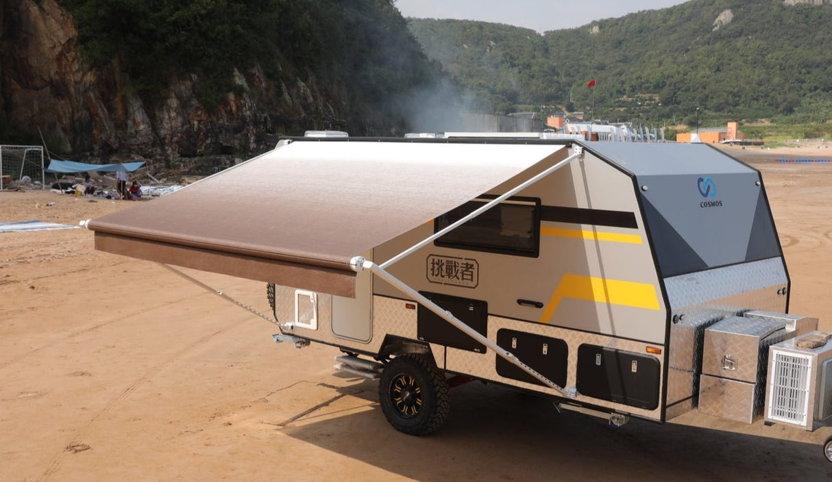 AWNLUX RV Patio Manual Awning - Black Frame - AWNLUX