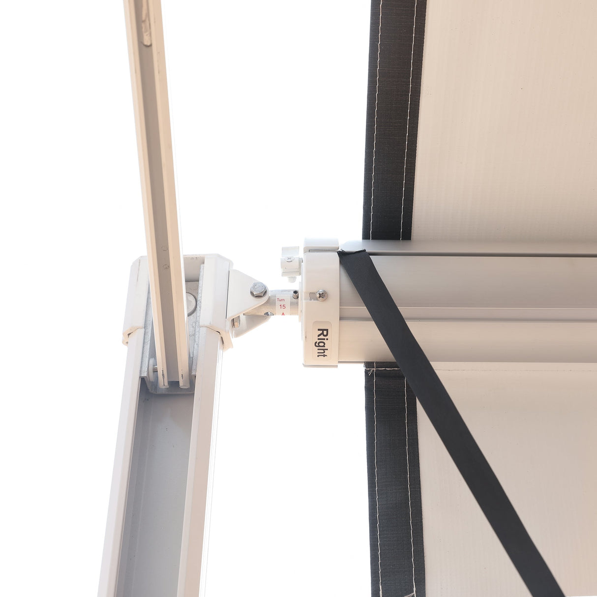 Easily extend or retract the RV awning by pulling the strap. It provides 100% UV-proof and waterproof protection, making it your ideal travel companion. AWNLUX RV Patio Manual Awning - White Frame - AWNLUX