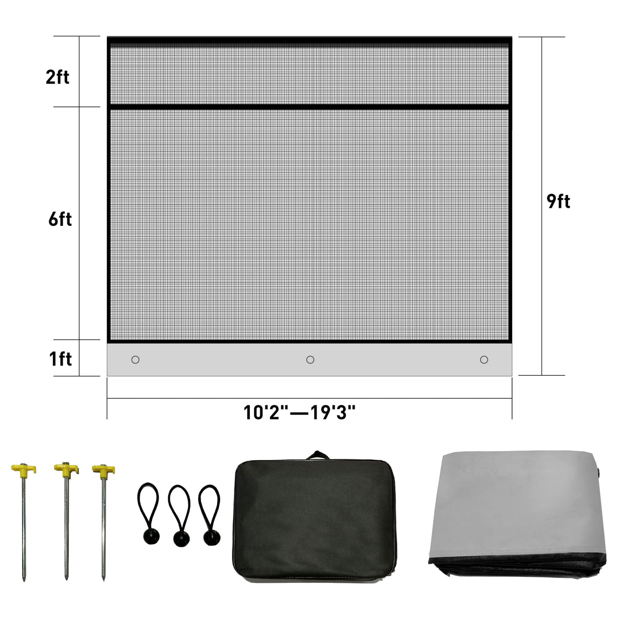 Awnlux RV RV Awning Privacy Screen - Front Wall - AWNLUX The open-weave fabric cuts approximately 85% of light for cool and comfortable shade.