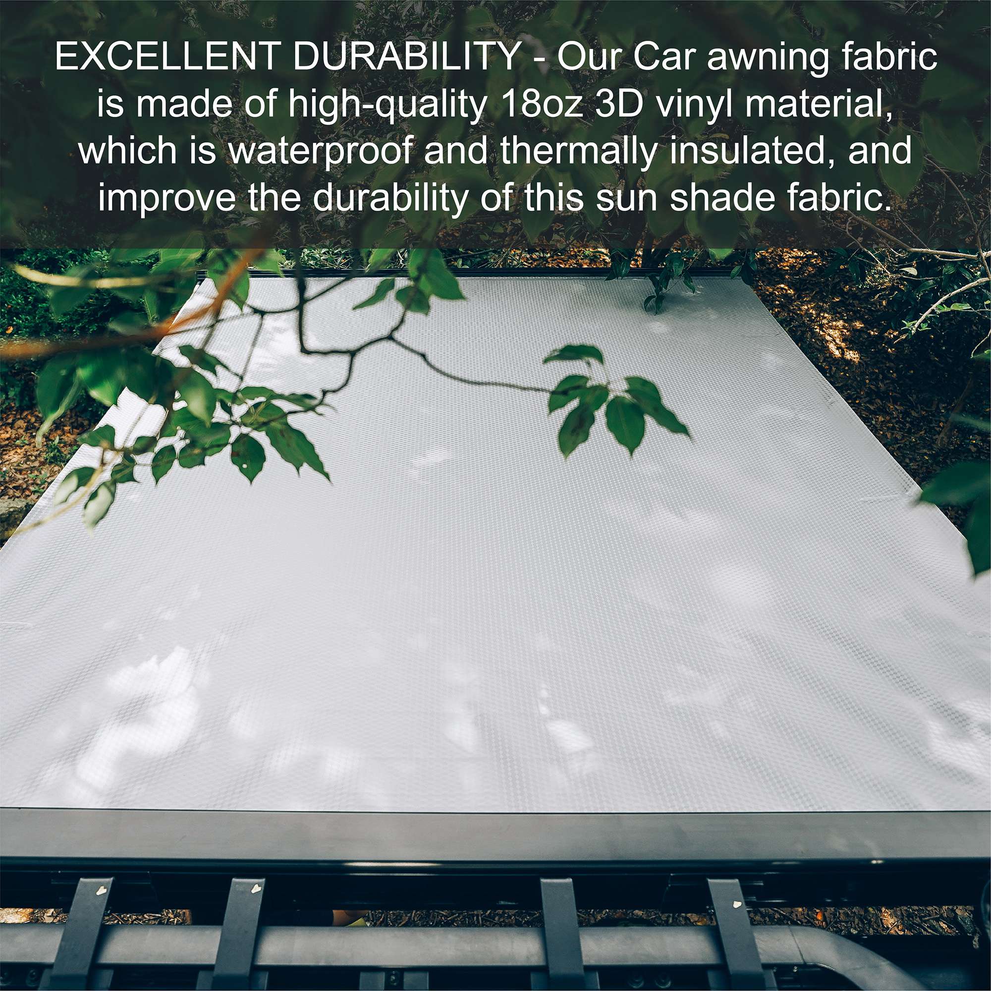 AWNLUX 4x4 Accessories W5300T Semi-Automatic Retractable Awning 2000x2500mm  6.5x8.2 Feet, Ideal for Camping, Roadtrips, Outdoor Trips, Travel