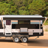 AWNLUX Electric RV Patio Awning - White Frame - AWNLUX