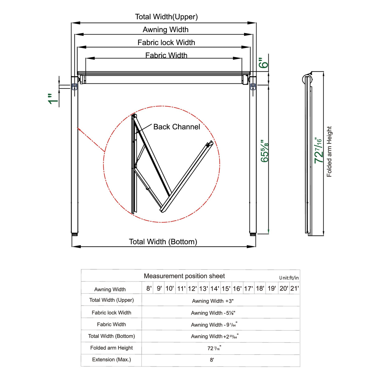 AWNLUX Electric RV Patio Awning - White Frame - AWNLUX